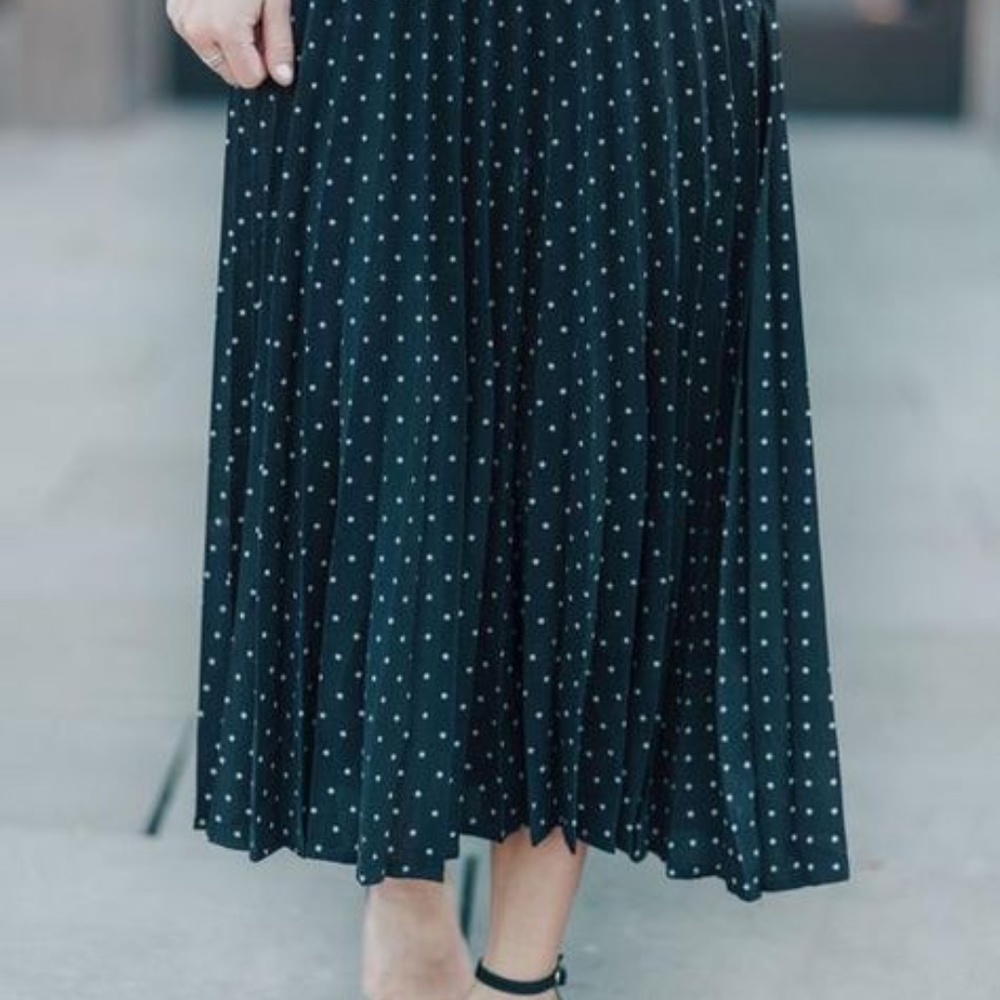 She&Sky Pleated Polka Dot Skirt